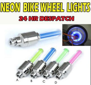 colours Neon LED Bike Wheel Valve Cap Spoke Lights Safety
