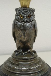   BANQUET ANTIQUE OLD ENGLISH BRITISH VICTORIAN FIGURAL OWL LAMP
