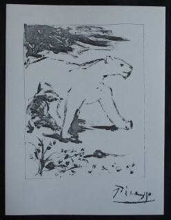 Pablo PICASSO : original SIGNED ETCHING   The Panther # on VELLUM