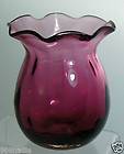 Pilgrim Art Glass Cranberry Small Vase with Ruffled Edges Hand Blown