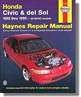 Haynes Honda Civic del Sol 1992 1995 Auto Repair Manual