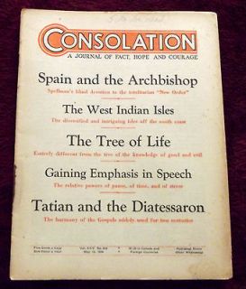 The Consolation Magazine MAY 10, 1944 Watchtower Jehovah IBSA
