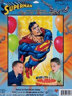 Vintage SUPERMAN PARTY BACKDROP Poster ~ Birthday PARTY Supplies 