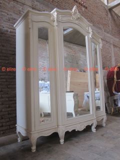 BESPOKE Large Armoire wardrobe with mirrors Rococo solid mahogany wood 