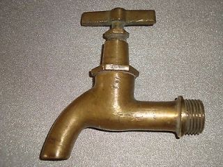   old solid brass garden spigot faucet tap nice working condition   25