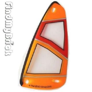 F260G Lego Windsurfing Sail with Orange & Red Pattern (6x12 Not by 