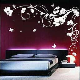 Large Butterfly Vine Flower Wall Stickers / Wall Decals
