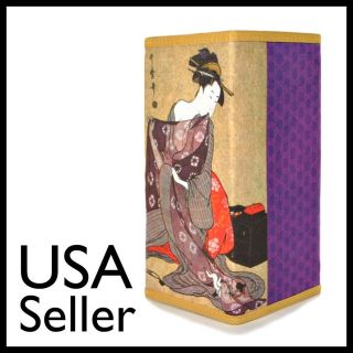 JAPANESE GEISHA PAPER WALLET Bi Fold Checkbook Cover Asian Oriental 