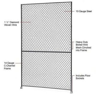 Wire Mesh Partition   Wire Mesh Panel 5 x 10   Includes Floor Sockets