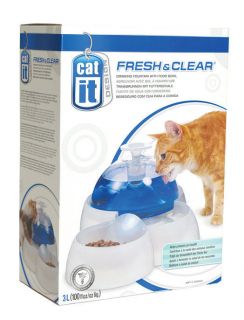   Fresh & Clear Fountain w/ Food Bowl,50050, ,Cat Supply