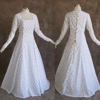 Medieval Renaissance Gown White Gold Dress Costume LOTR Wedding XL/1X