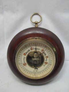   ORNATE WOOD CASE BAROMETER SCIENTIFIC WEATHER INSTRUMENT GLASS FACE