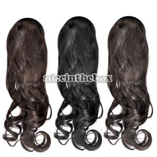 Fashion Womens Girls Hoop Headband Long Curly/Wavy 3/4 Fall Hair Wigs 