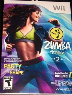 Brand NEW Zumba Fitness 2   Nintendo Wii INCLUDES BELT