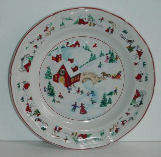 Farberware China WHITE CHRISTMAS 391 Dinner Plate KATHERINE 