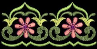 Belle Floral Borders Machine EMbroidery Designs CD 4x4 for Brother 