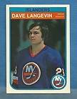 1982 83 O PEE CHEE Dave Langevin # 204 Islanders OPC 82 83