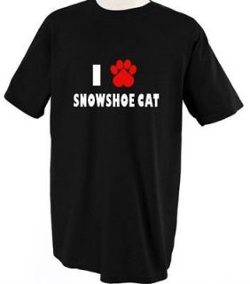 SNOWSHOE CAT CATS LOVE PET PAW T SHIRT TEE SHIRT