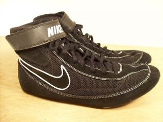Vintage Nike Wrestling Boxing Mens Black Leather Greco Shoes Boots 