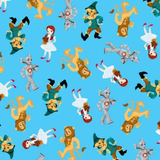 Wizard of Oz Animated Characters on Blue Fabric Fat Quarter