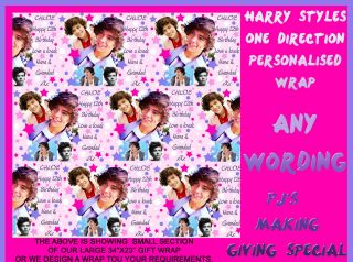   Wrapping Paper 1D Harry Styles One Direction Birthday Gift Wrapping