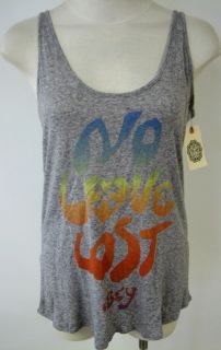 OBEY CLOTHING NO LOVE LOST WOMENS TANK TOP NUBBY RACERBACK HIPPIE ART 