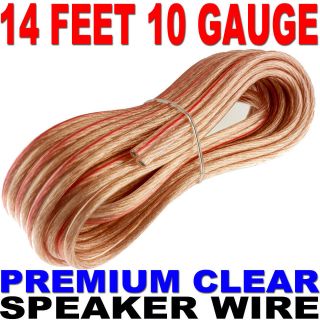 10 Gauge Speaker Wire Car Home Audio 10Ga   14 Ft Clear Fast Free USA 