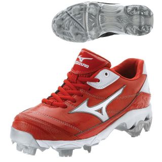 Mizuno 9 Spike Finch 5 Womens Molded Softball Cleats   Red/White   11
