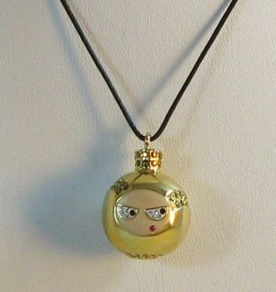 Signed Swarovski ELVIS Christmas Necklace Pendant Ornament Ball