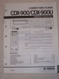 Yamaha Service Manual~CDX 900​/900U CD Disc Player