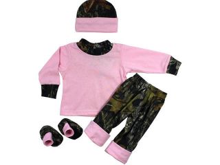 Bonnie & Childrens Camo Mossy Oak Pink Gift Set 4 pcs NWT Newborn,3 