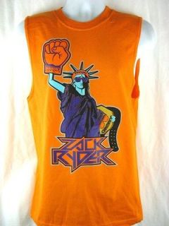 Zack Ryder Statue LiBROty WWE Authentic Sleeveless Muscle T shirt New