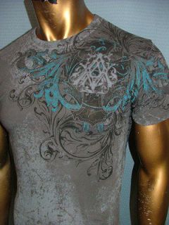 ARCHAIC by AFFLICTION Tattoo CHARCOAL Fight BIKER MMA UFC EXPRESS T 