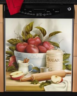 Country Apple Baking Scene Decorative Kitchen Dishwasher Cover Magnet 