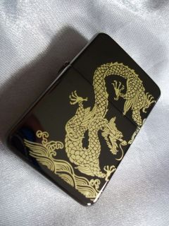 NEW BRASS FLIP TOP REFILLABLE LIGHTER FANTASY DRAGON THEME WITH GIFT 