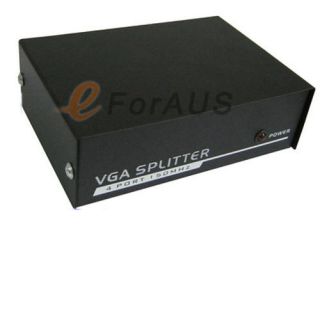 Port VGA Splitter 150MHZ 1 In to 4 Out Port with Power Adapter