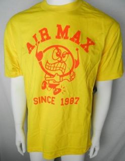 NIKE AIR MAX SINCE 1987 NEW Mens Yellow Cotton Shirt Size S M L
