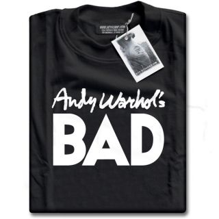 Andy Warhols Bad Classic Vintage Mens Black Warhol Premium Cotton T 