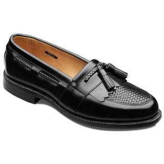 Allen Edmonds Mens Cody Black/Black Weave Leather Shoe Size 7.5 E