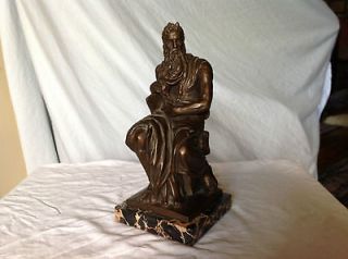 Bronzed Moses on Marble 1969 Alva Museums Replicas Inc
