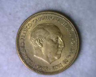 SPAIN 2 1/2 PESETAS 1953 AU SPANISH COIN