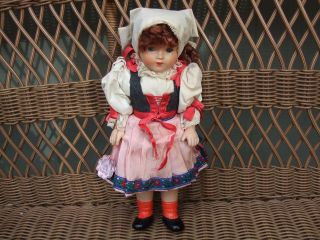 1962 Czechoslovakia Doll Traditional Dress Tag 11 Great Condition