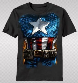   America Movie Suit Costume Avenger Marvel Comic Adult Tshirt top tee