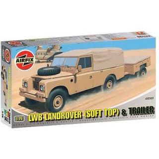 Airfix 02322 1/76 LWB Landrover (Soft Top) and Trailer Model Kit