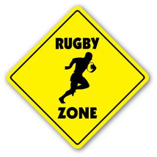 RUGBY ZONE Sign novelty gift sport team game player ball uniform 
