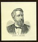 Portrait Of James G. Blaine 1885 Republican Nominee For President On 