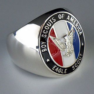 BOY SCOUT PFADFINDER EAGLE SCOUT SILVER 925 SIGNET RING