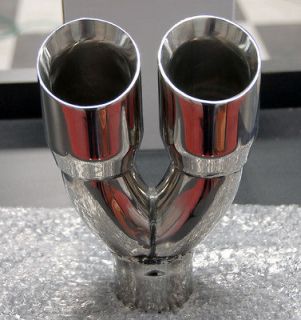 Stainless Steel Dual 3 Outlet/ Single 2.5 Inlet Slant Cut Exhaust 