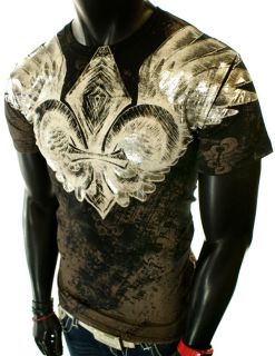   BLACK GRAPHIC UFC MMA CROSS EAGLE WINGS ANGEL ROYALTY CROWN T SHIRT