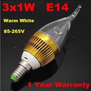 3W E14 Candle Light LED Bulb Lamp Warm White High Power Spotlight 85 
